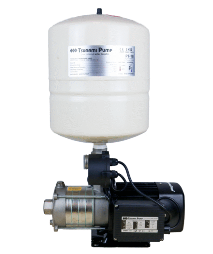 Stainless Steel Tank Mounted Water Booster Pump System – White Panel